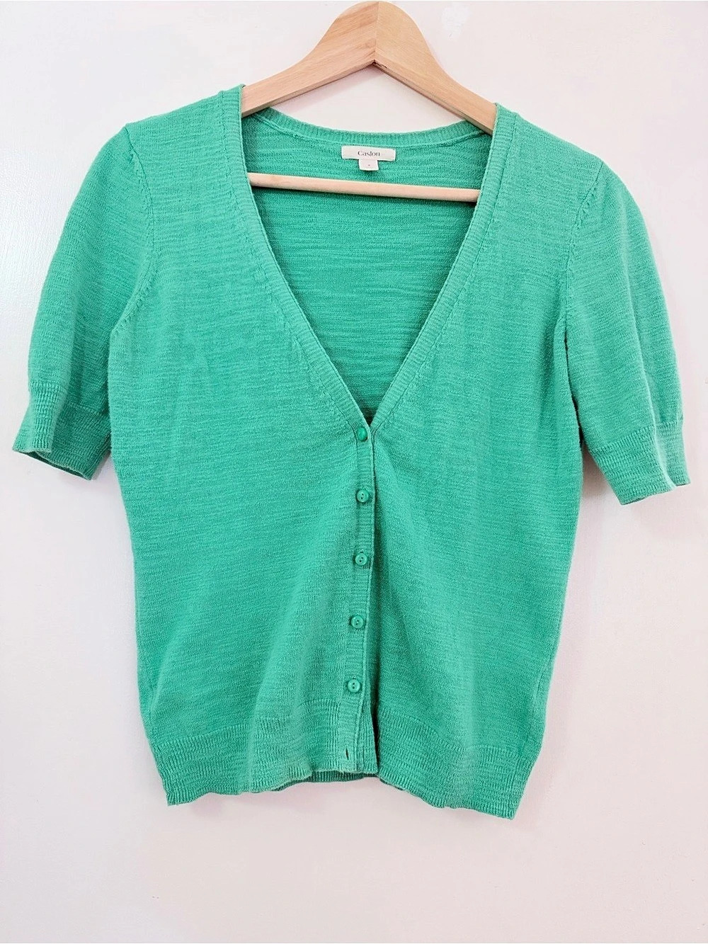 Caslon Green V-Neck Button-Front Cardigan